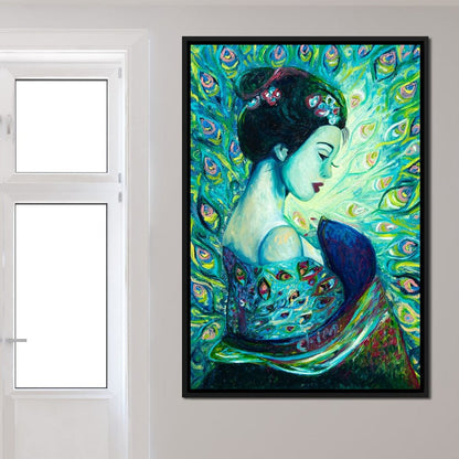Silk Peafowl Canvas Wall Art