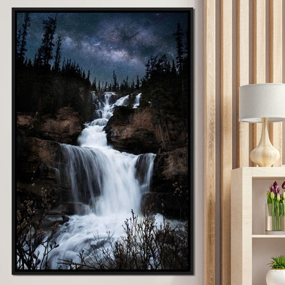 Milky Way Waterfall Canvas Wall Art