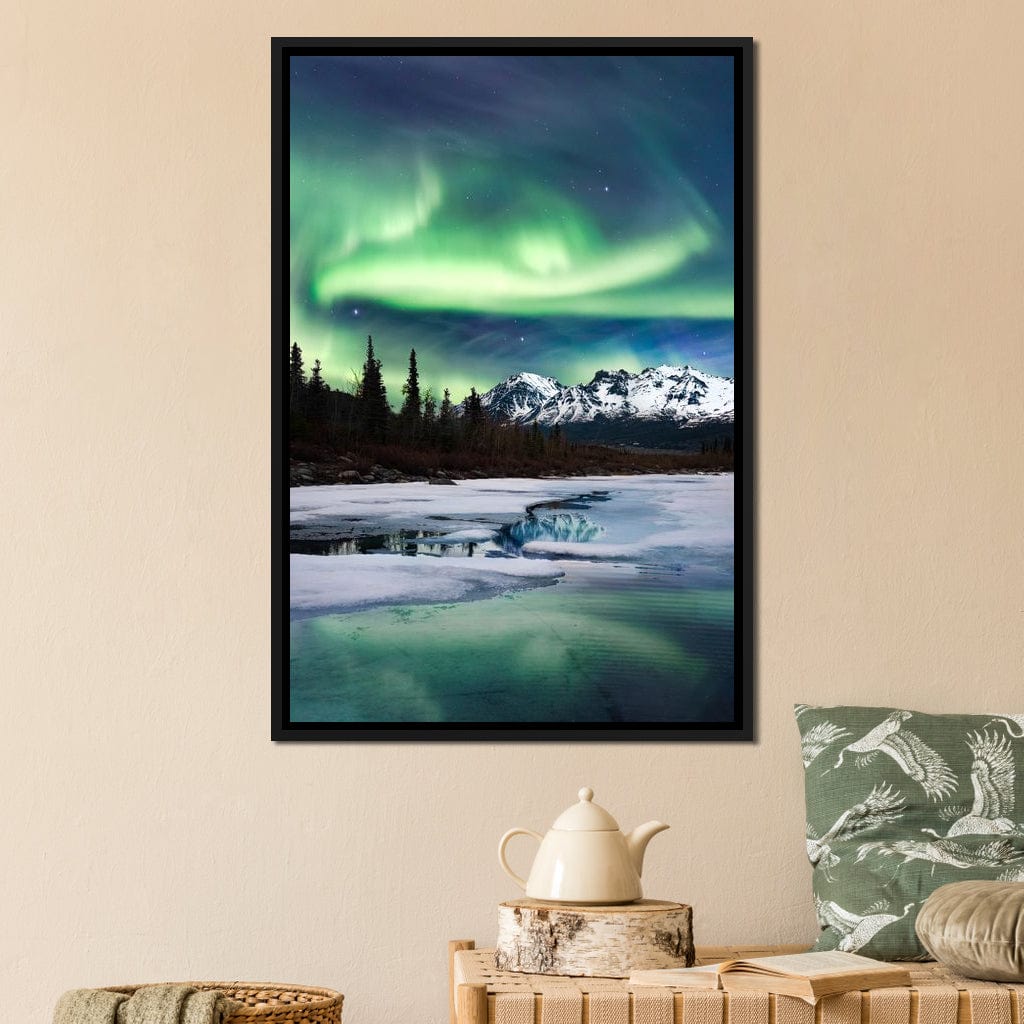 Northern Lights Landscape Canvas Wall Art