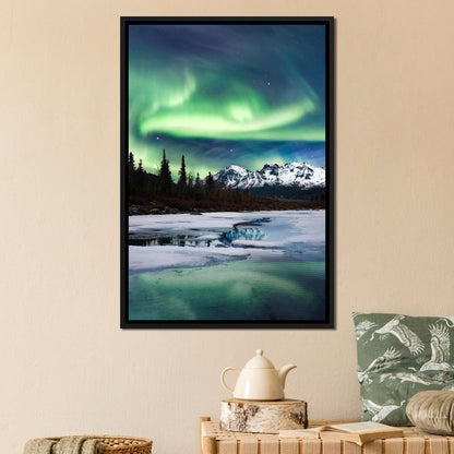 Northern Lights Landscape Canvas Wall Art