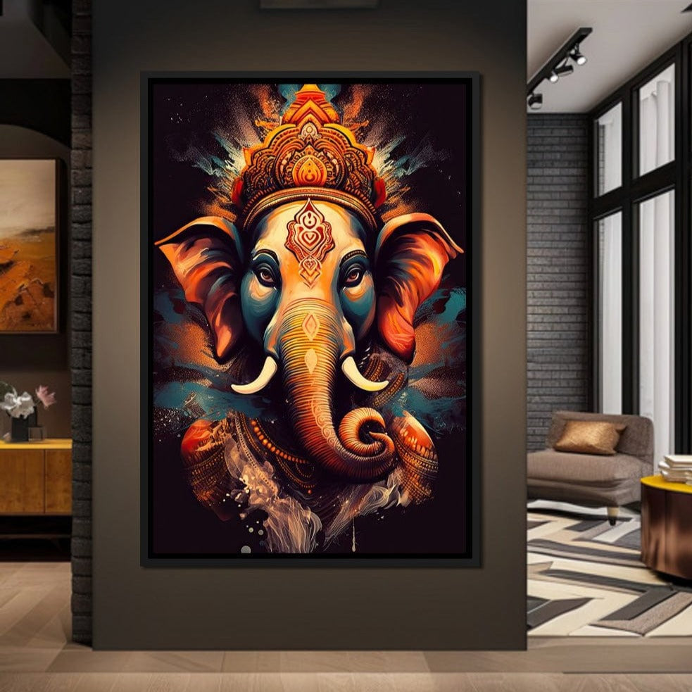 Ganesha's Blessing Canvas Wall Art