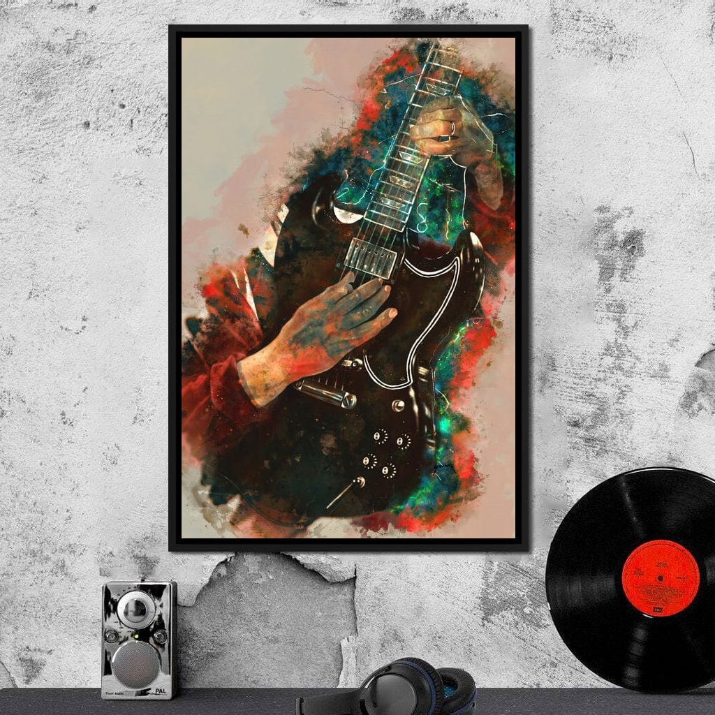 Angus Young's Guitar Canvas Wall Art