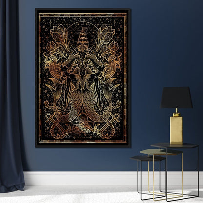 Zodiac sign Pisces Canvas Wall Art
