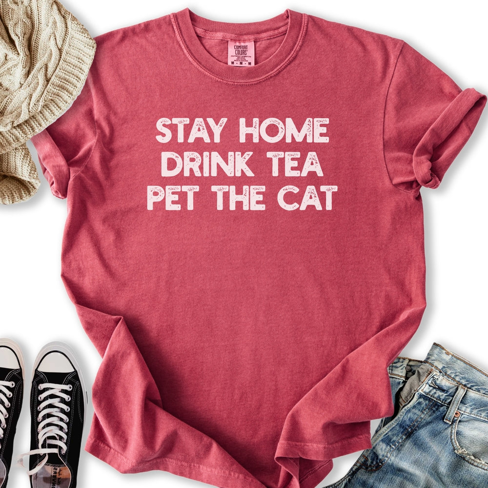 Drink Tea Pet The Cat Relaxed Tee