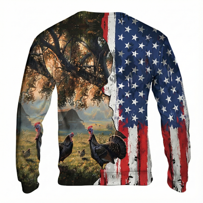 Realistic Patriotic Turkey Peaceful All Over Print Shirt