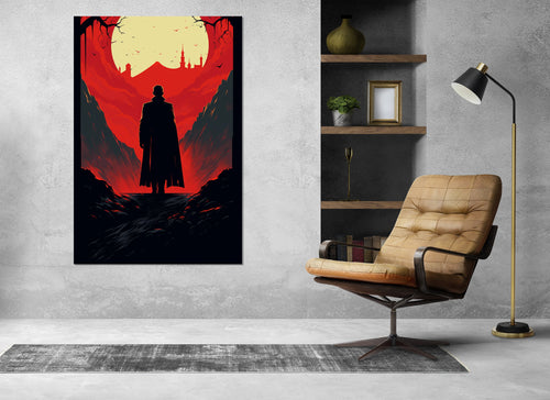 Gothic Canvas Print – Dracula Painting on Cotton Canvas with Framed Wall Art