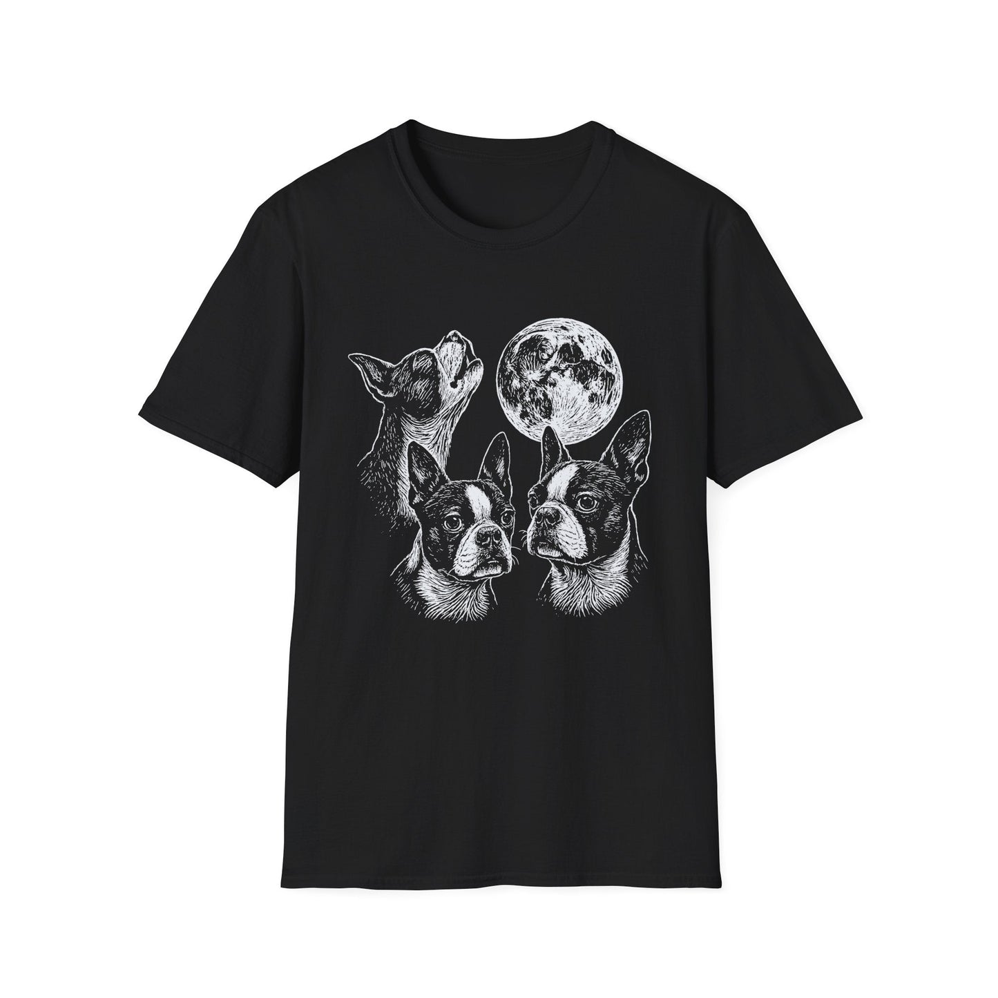 Three Boston Terrier Moon Tee