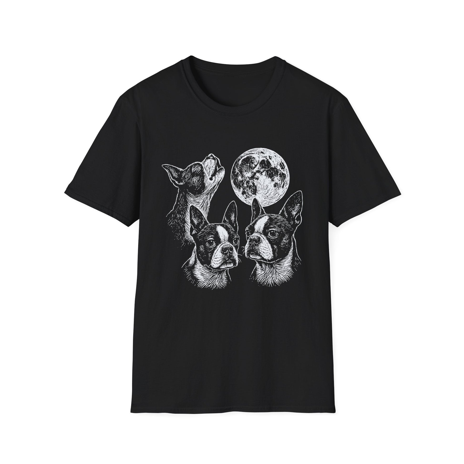 Three Boston Terrier Moon Tee