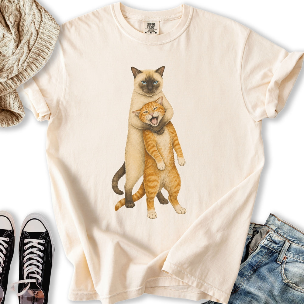 Siamese Ginger Cat Headlock Relaxed Tee