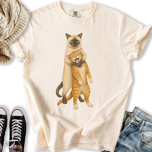Siamese Ginger Cat Headlock Relaxed Tee