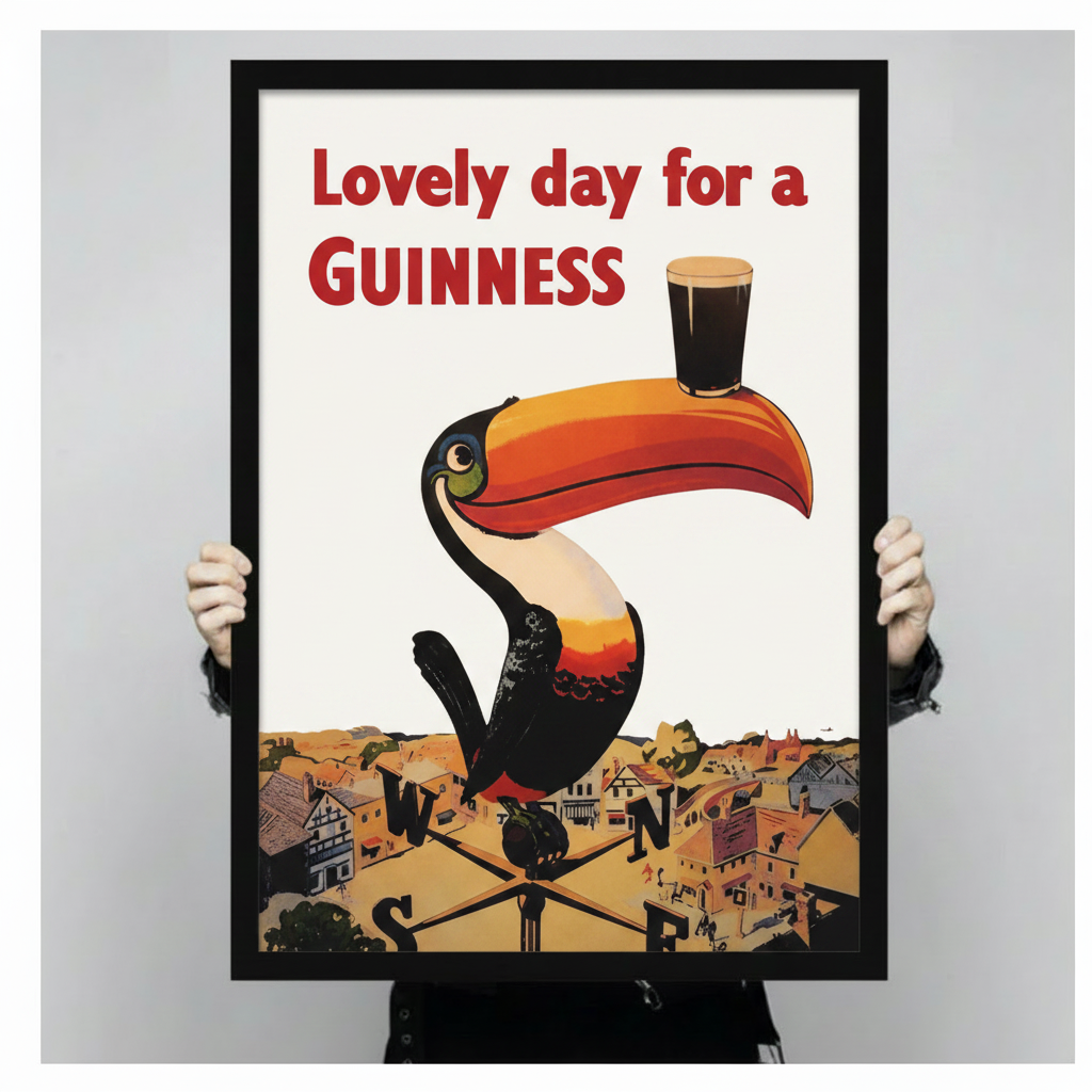 Vintage Guinness Toucan Retro Poster Canvas Art