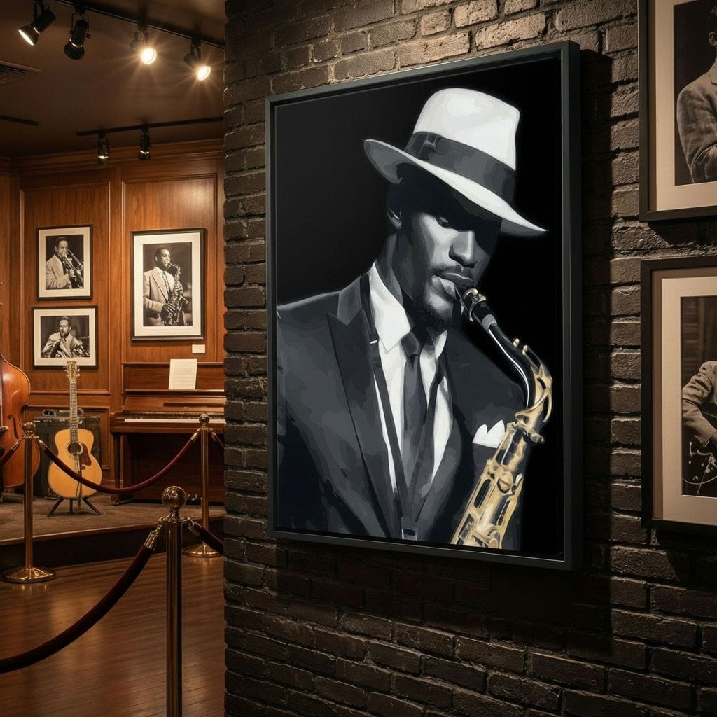 Midnight Jazz Saxophone Groove Canvas Wall Art