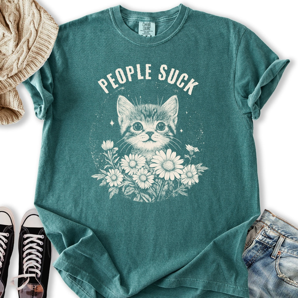 People Suck Cat Relaxed Tee