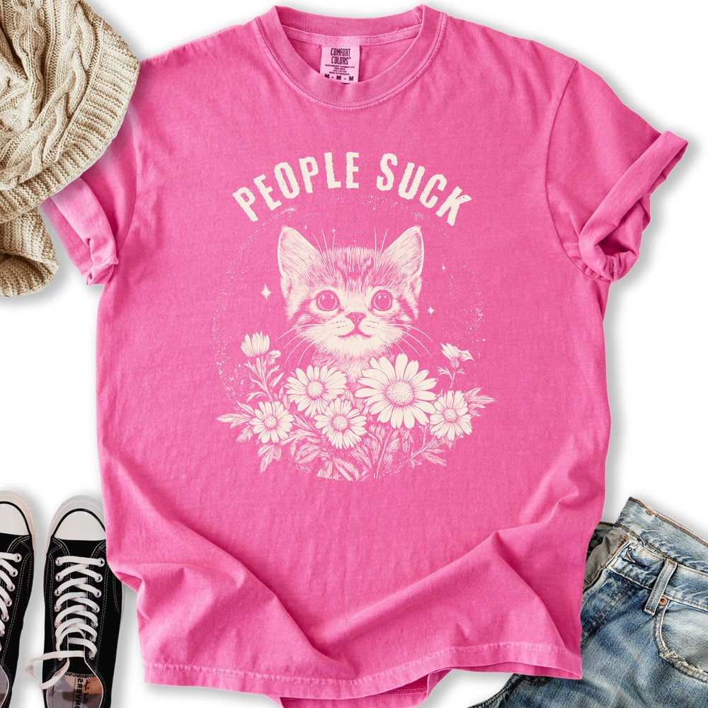 People Suck Cat Relaxed Tee