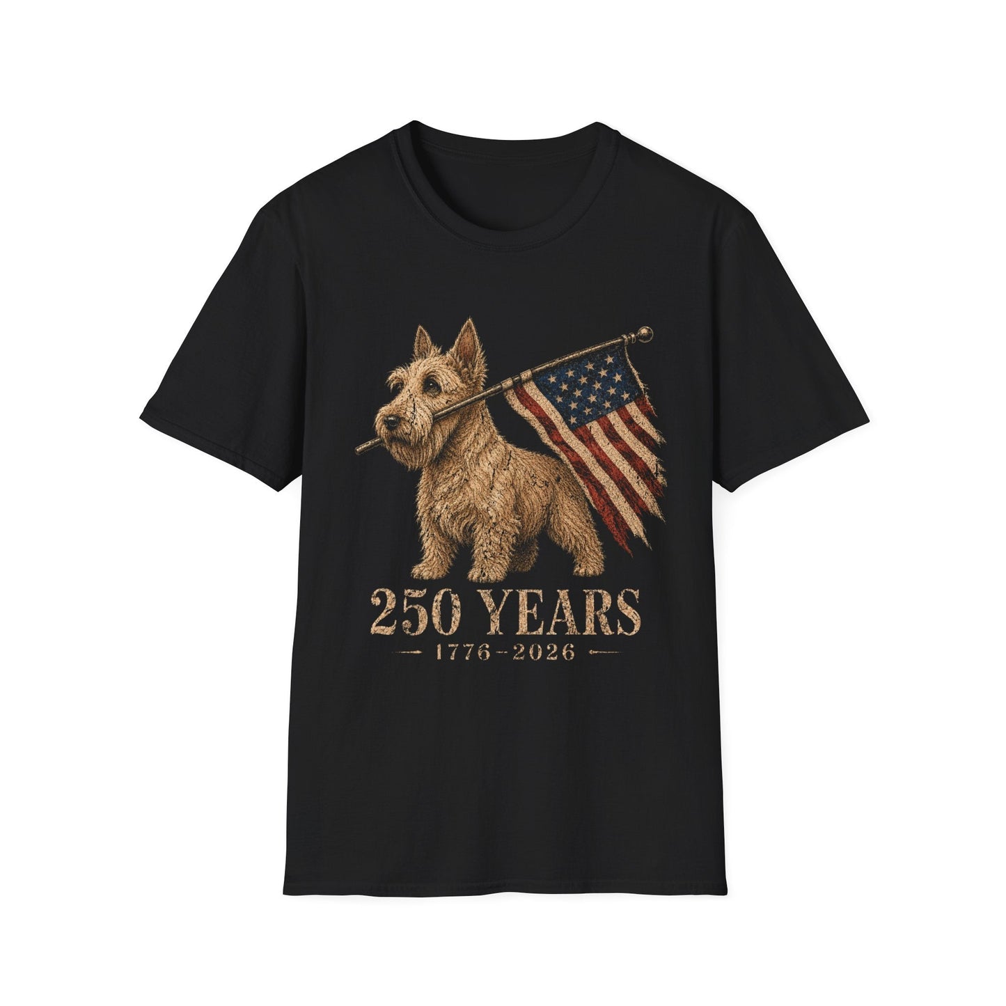 Wheaten Scottish Terrier USA 250 Years Tee