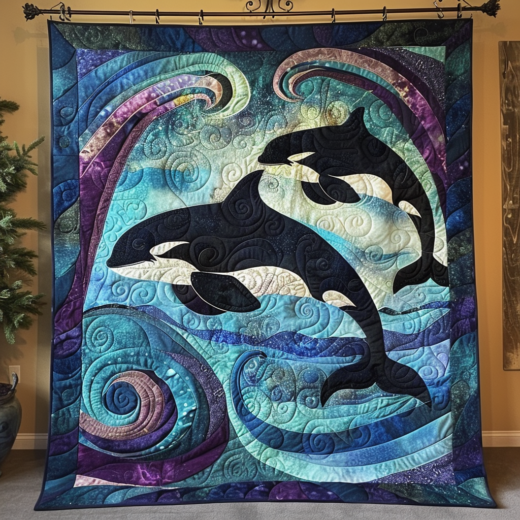Blue Depths Delight Quilted Blanket - Throw (55" x 60")