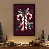 Candy Cane Christmas Treat Canvas Wall Art