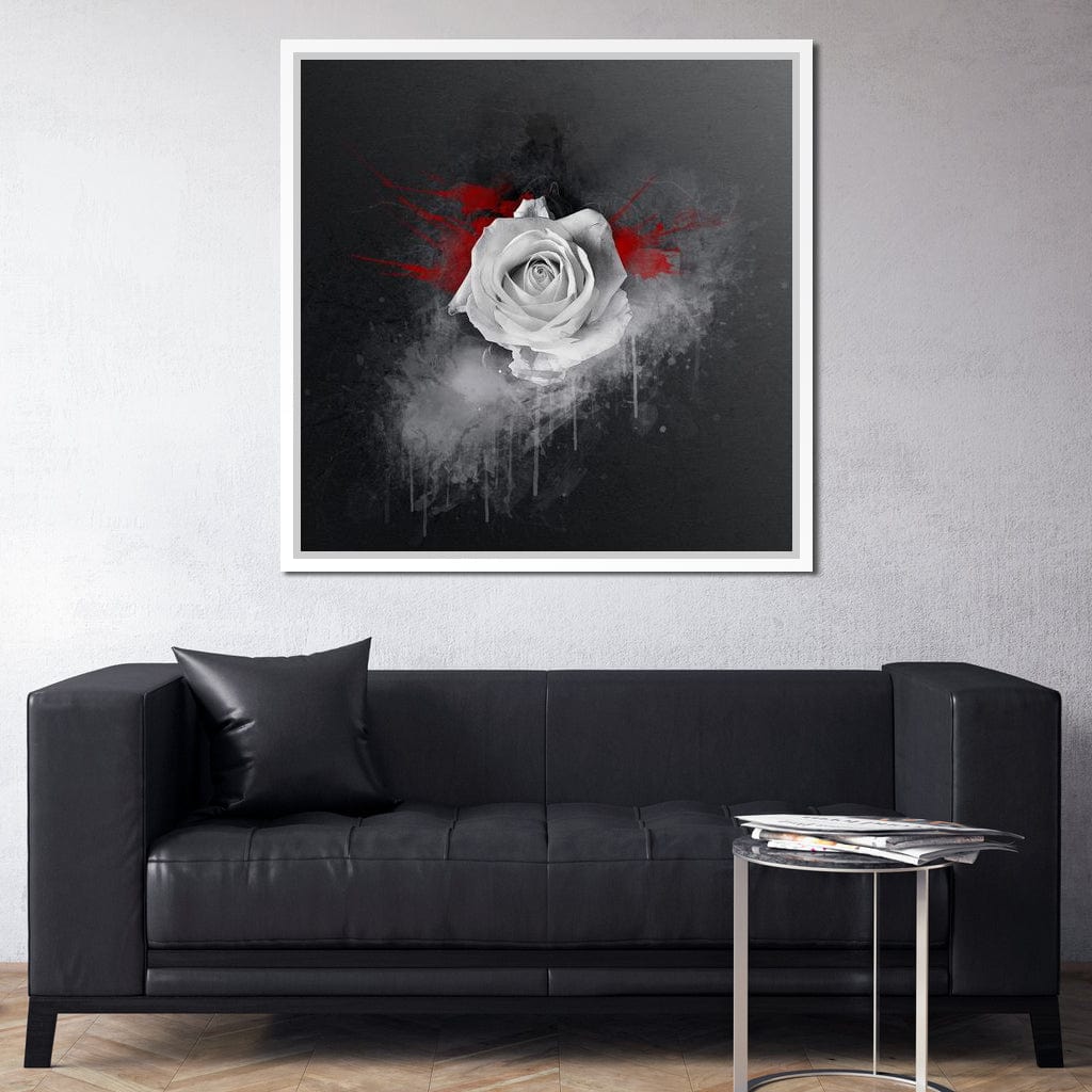 White Rose Canvas Wall Art