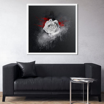 White Rose Canvas Wall Art