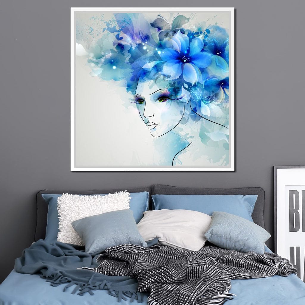 Woman with Floral Hat Canvas Wall Art