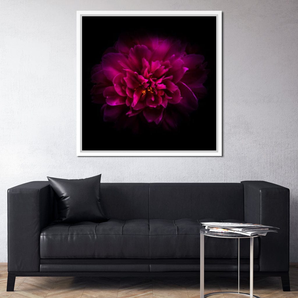 Purple Backyard Flowers Canvas Wall Art