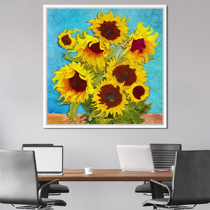 Impressionist Sunflowers Canvas Wall Art