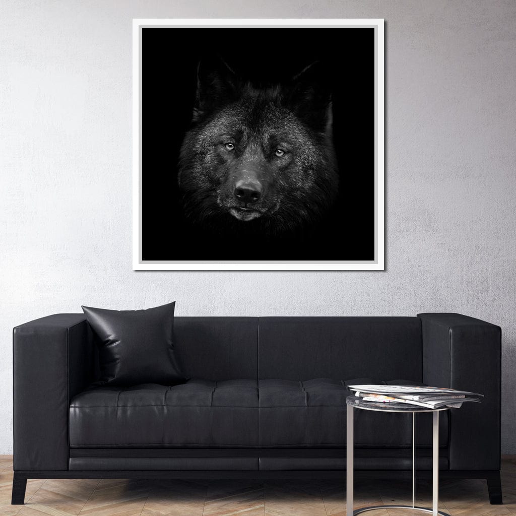 Black and White Wolf Canvas Wall Art
