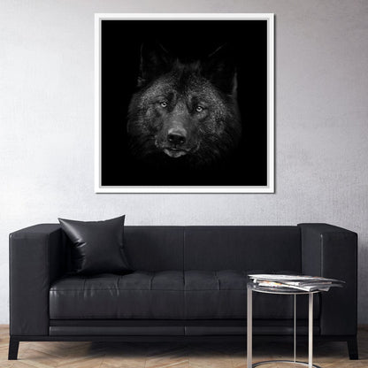 Black and White Wolf Canvas Wall Art