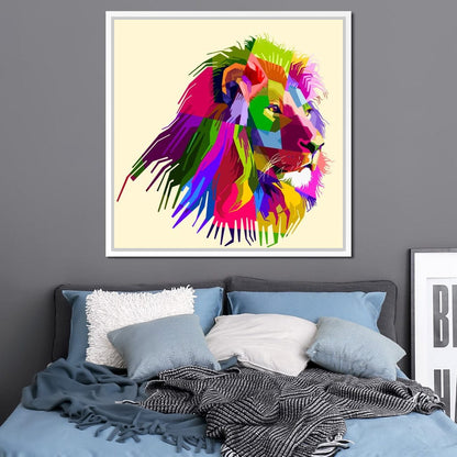 Pop Art Lion Canvas Wall Art