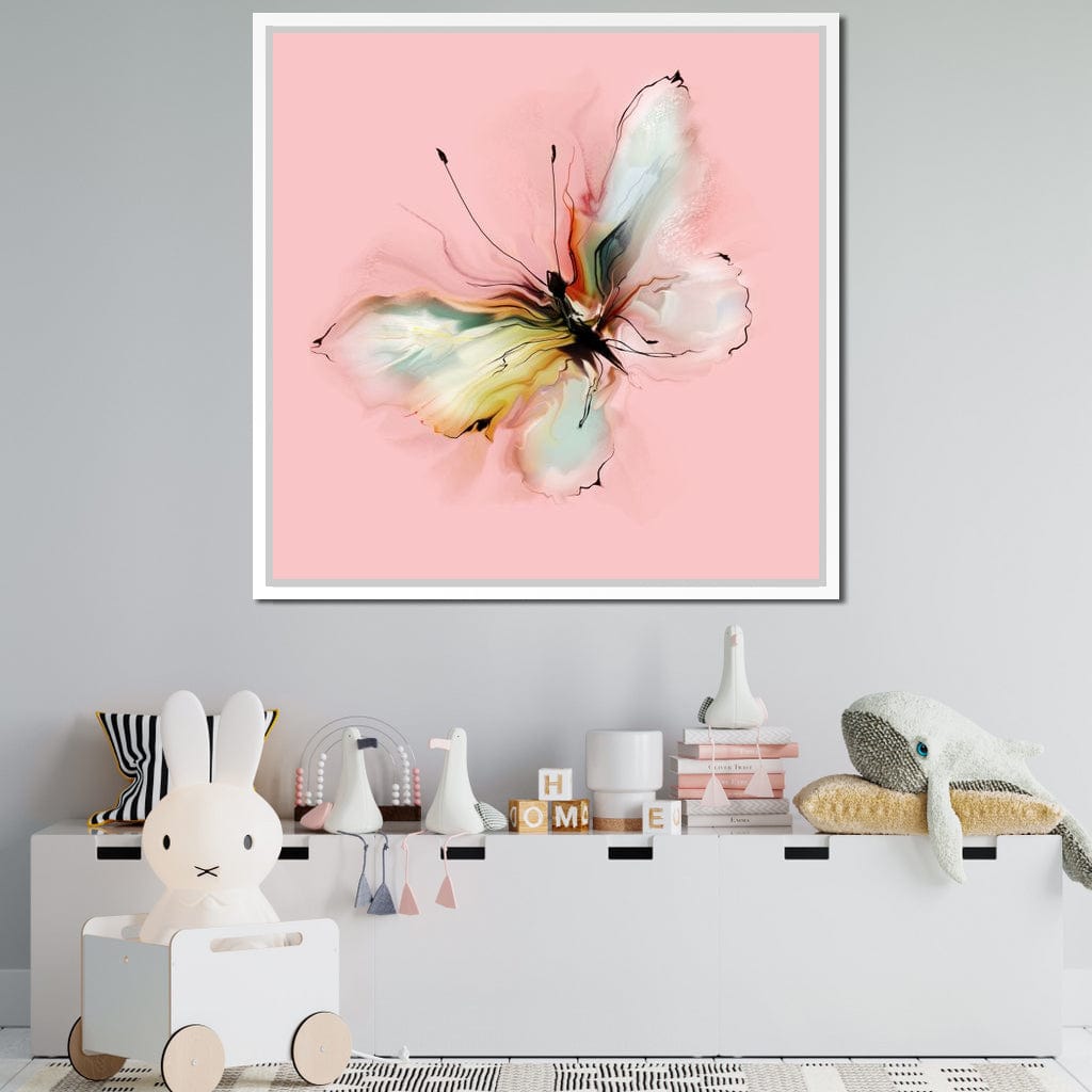 White Butterfly Canvas Wall Art