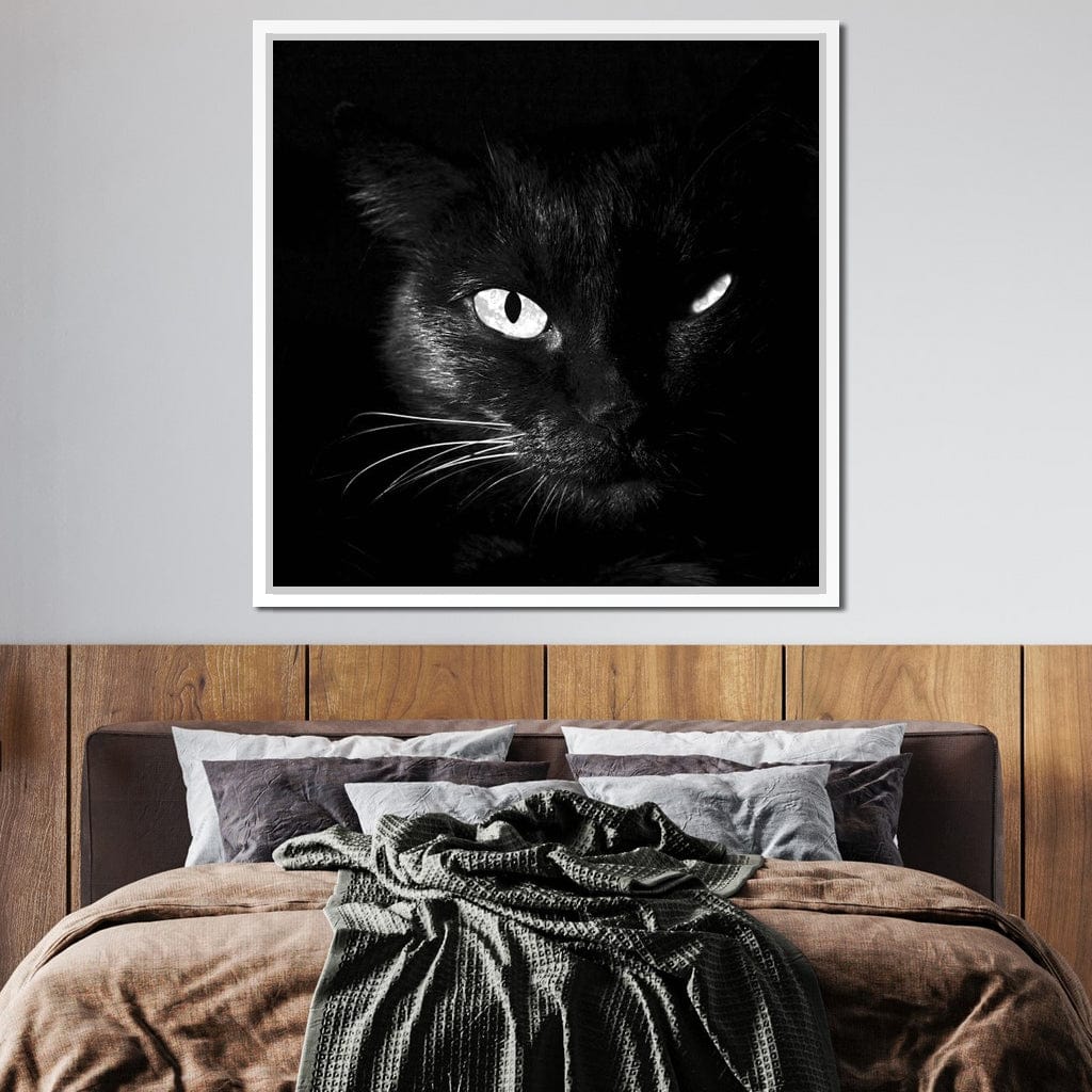 Black and White Cat Canvas Wall Art