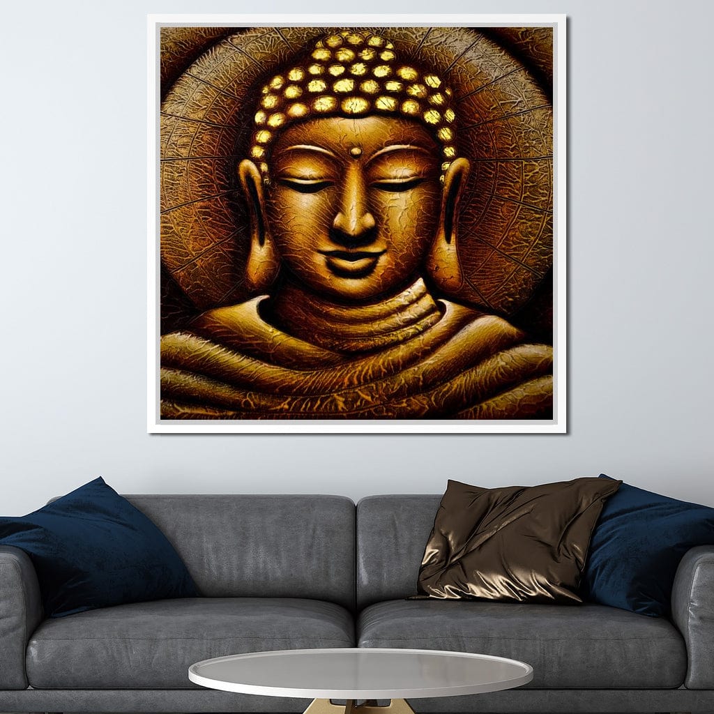 Meditating Buddha Portrait Canvas Wall Art