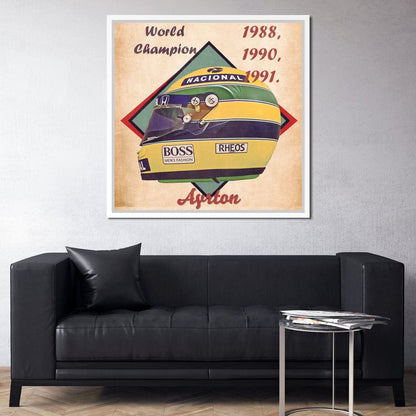 Ayrton Senna 1988 Helmet Canvas Wall Art