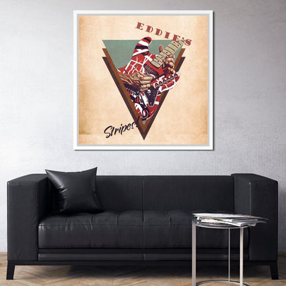 Eddie Van Halen's Guitar Retro Canvas Wall Art