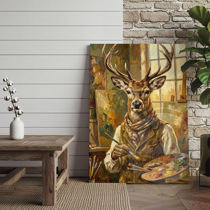 Renaissance Deer Canvas - Cultured Wildlife Artist Wall Art