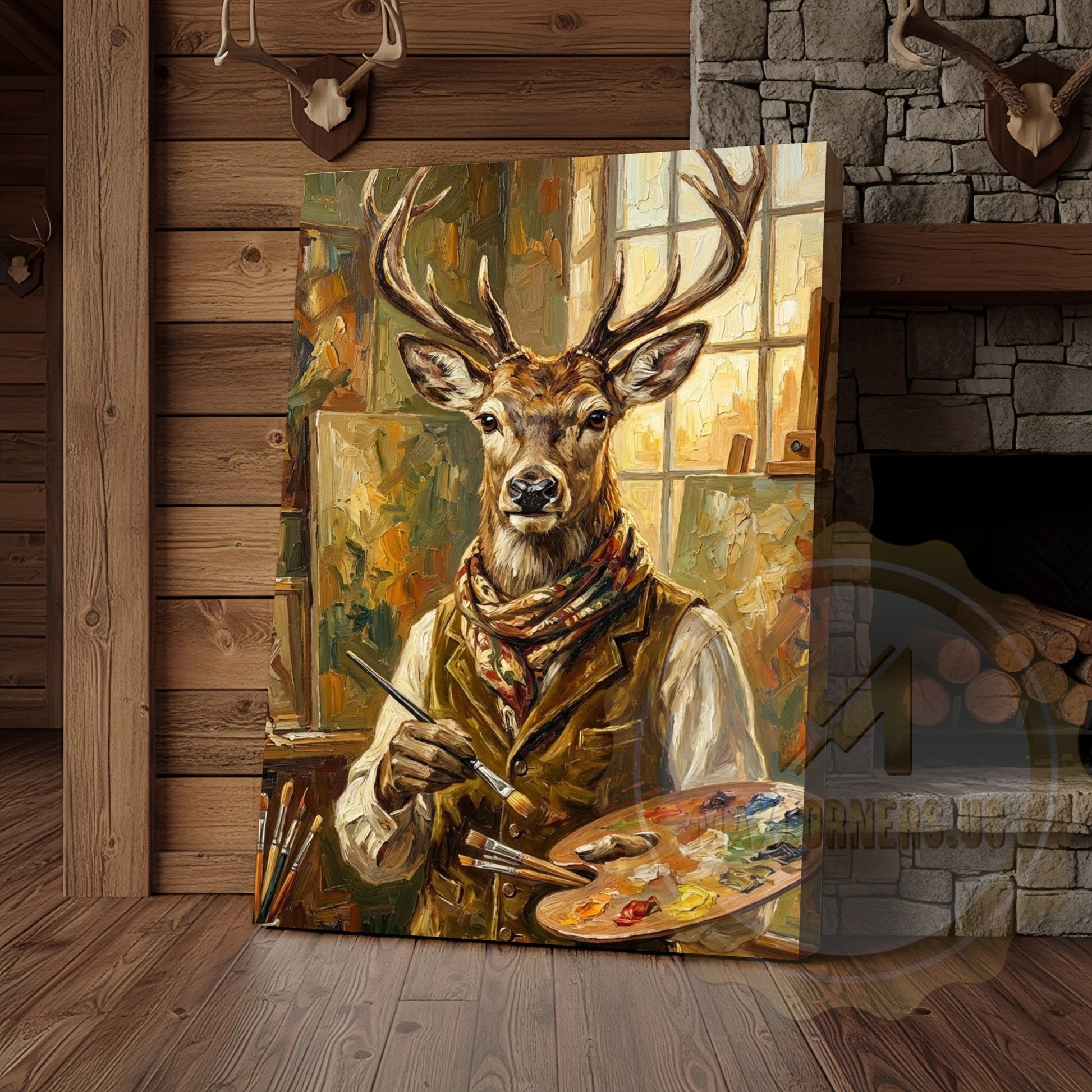 Renaissance Deer Canvas - Cultured Wildlife Artist Wall Art