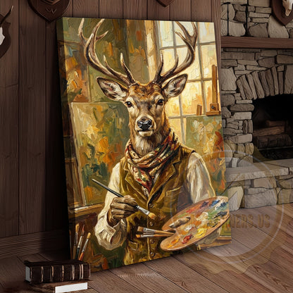 Renaissance Deer Canvas - Cultured Wildlife Artist Wall Art