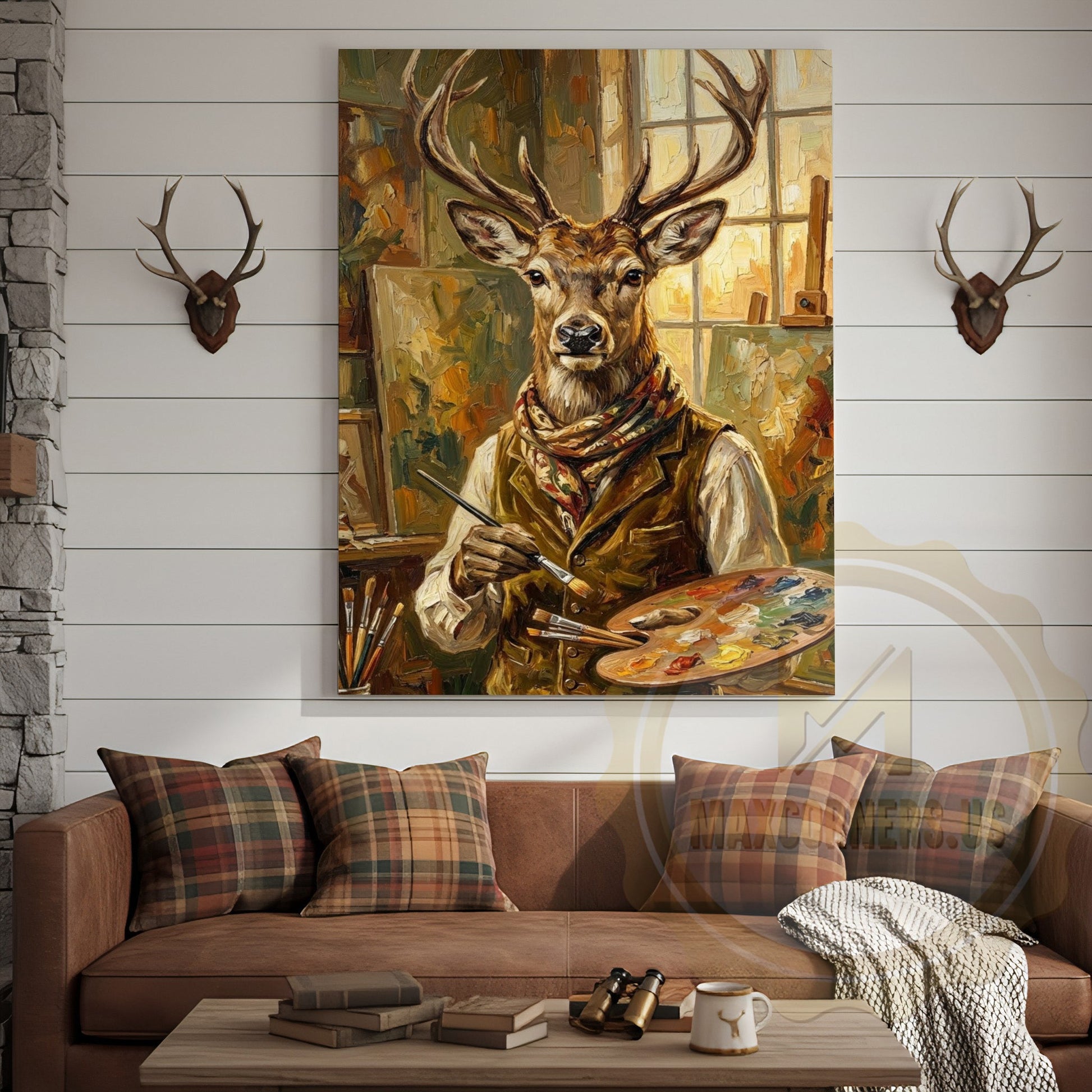Renaissance Deer Canvas - Cultured Wildlife Artist Wall Art