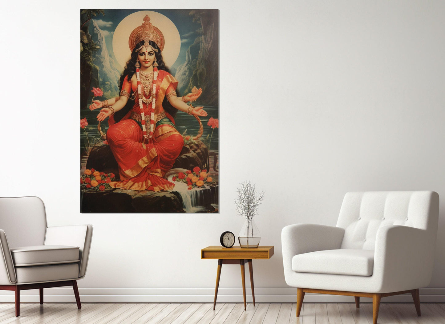 Goddess Mata Matangi Canvas – Indian Hindu Wall Art | Framed Ready to Hang