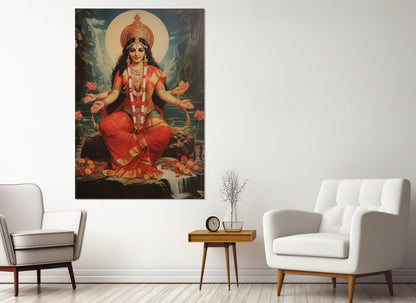 Goddess Mata Matangi Canvas – Indian Hindu Wall Art | Framed Ready to Hang