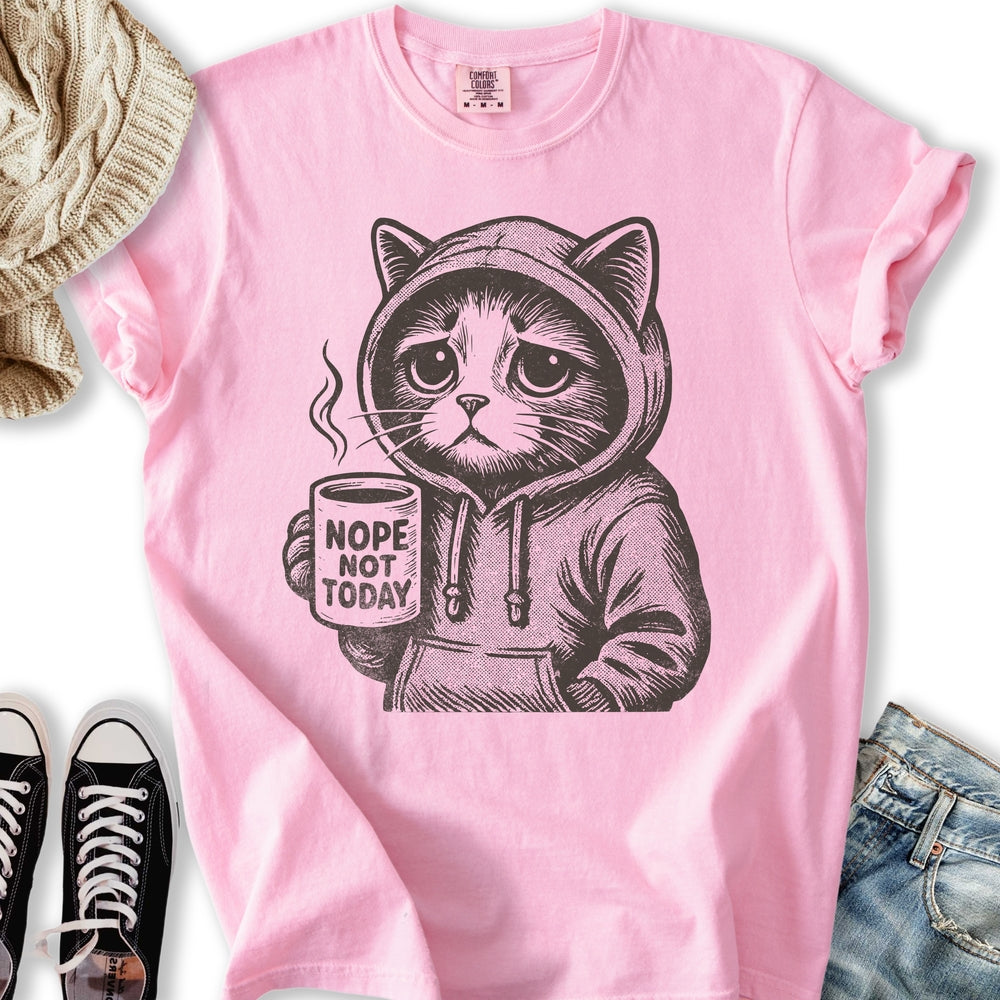 Nope Not Today Cat Relaxed Tee