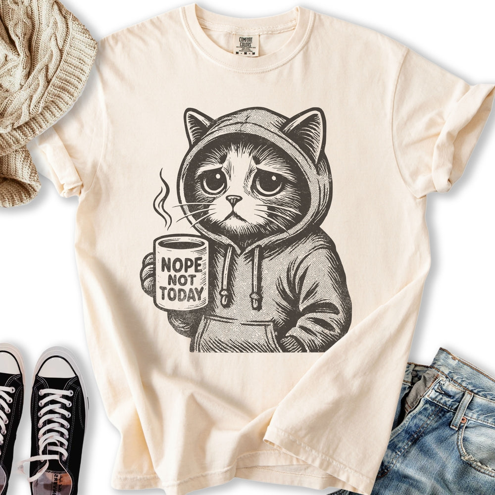 Nope Not Today Cat Relaxed Tee