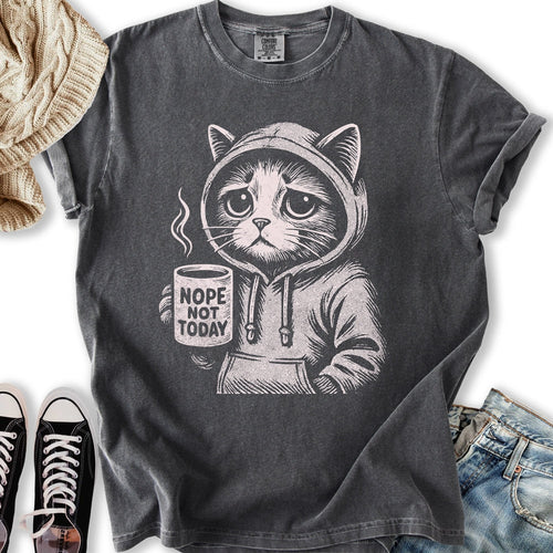 Nope Not Today Cat Relaxed Tee