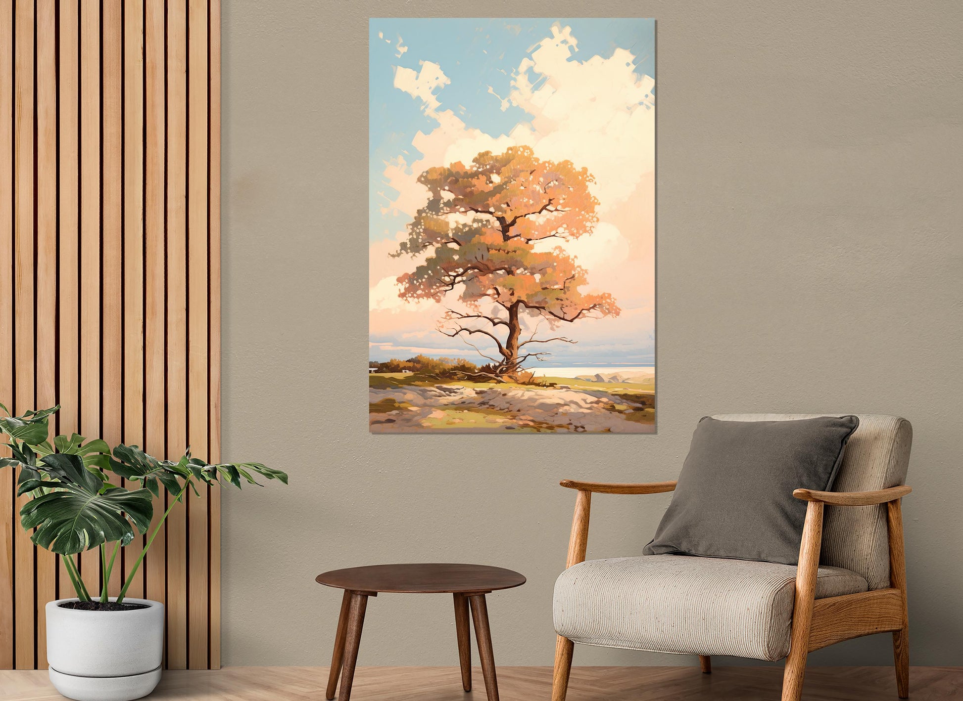 Oak Tree Canvas Print – Abstract Nature Art | Framed & Ready to Hang Canvas
