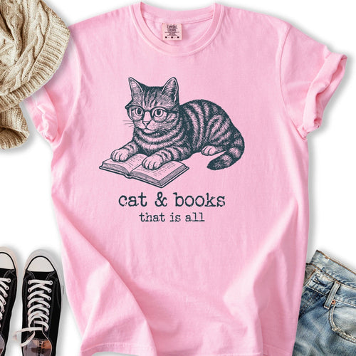 Cats And Books Relaxed Tee