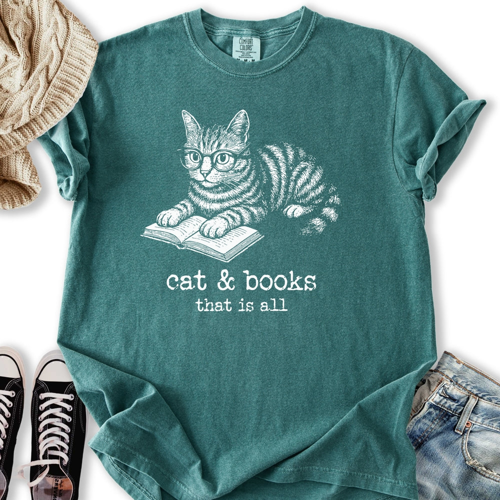 Cats And Books Relaxed Tee