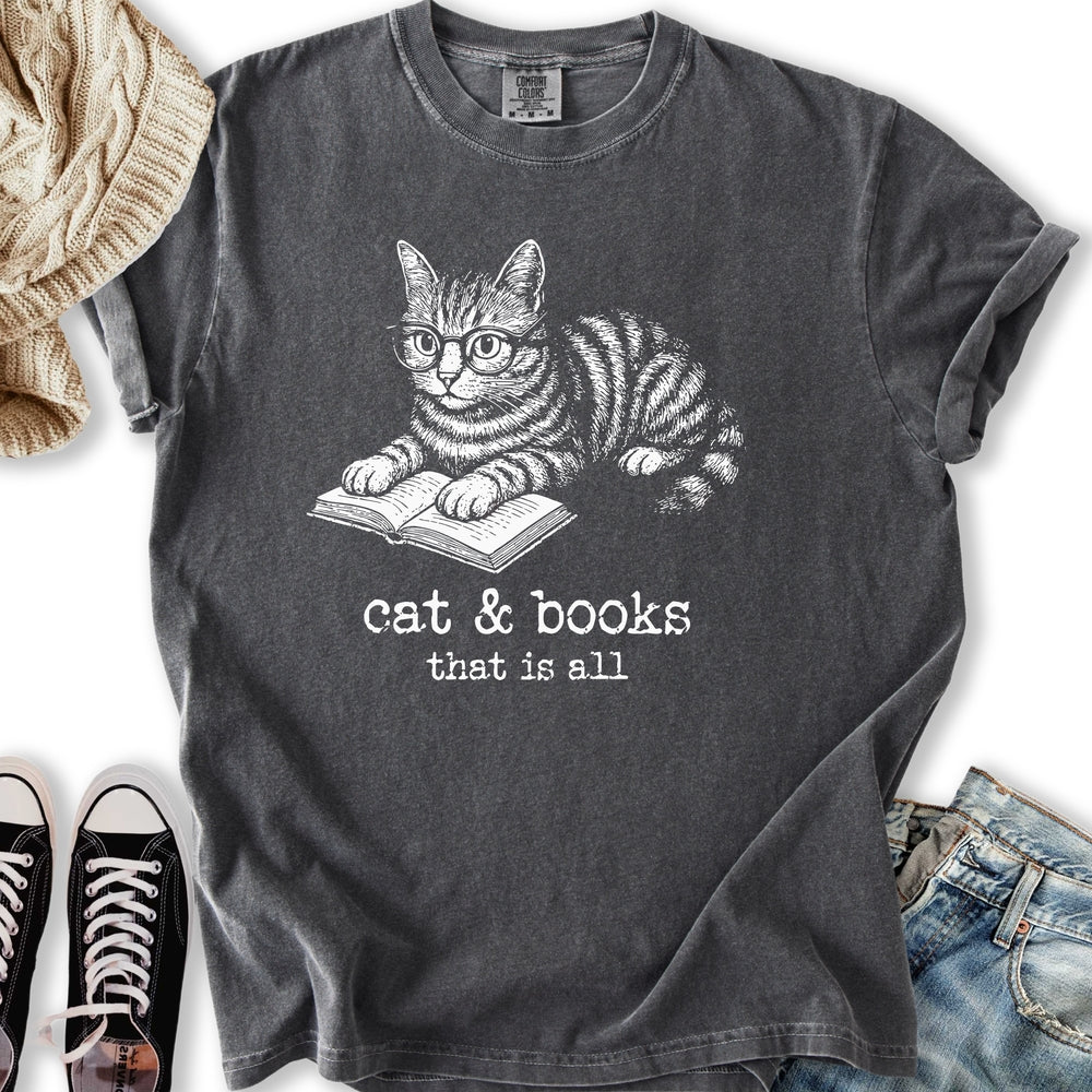 Cats And Books Relaxed Tee