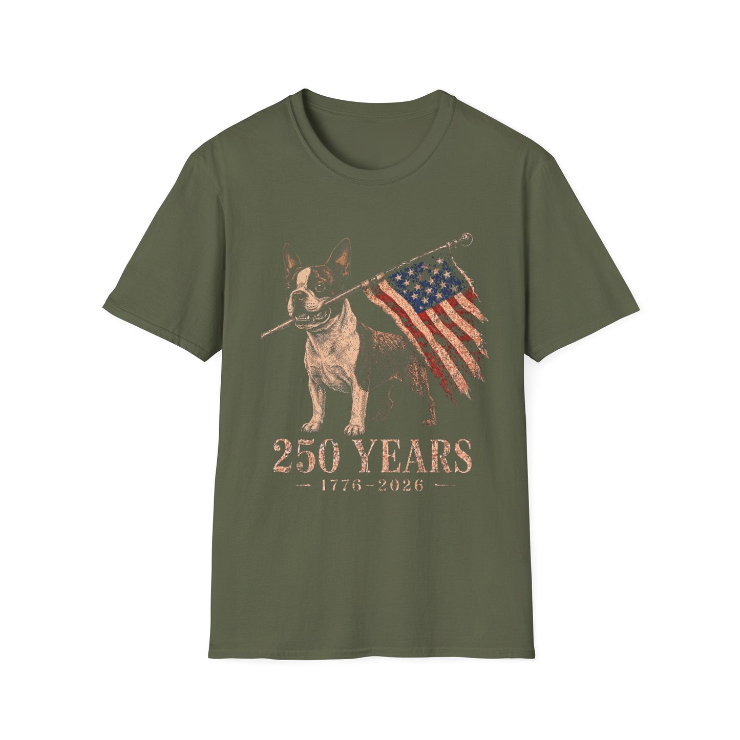 Boston Terrier USA 250 Years Tee