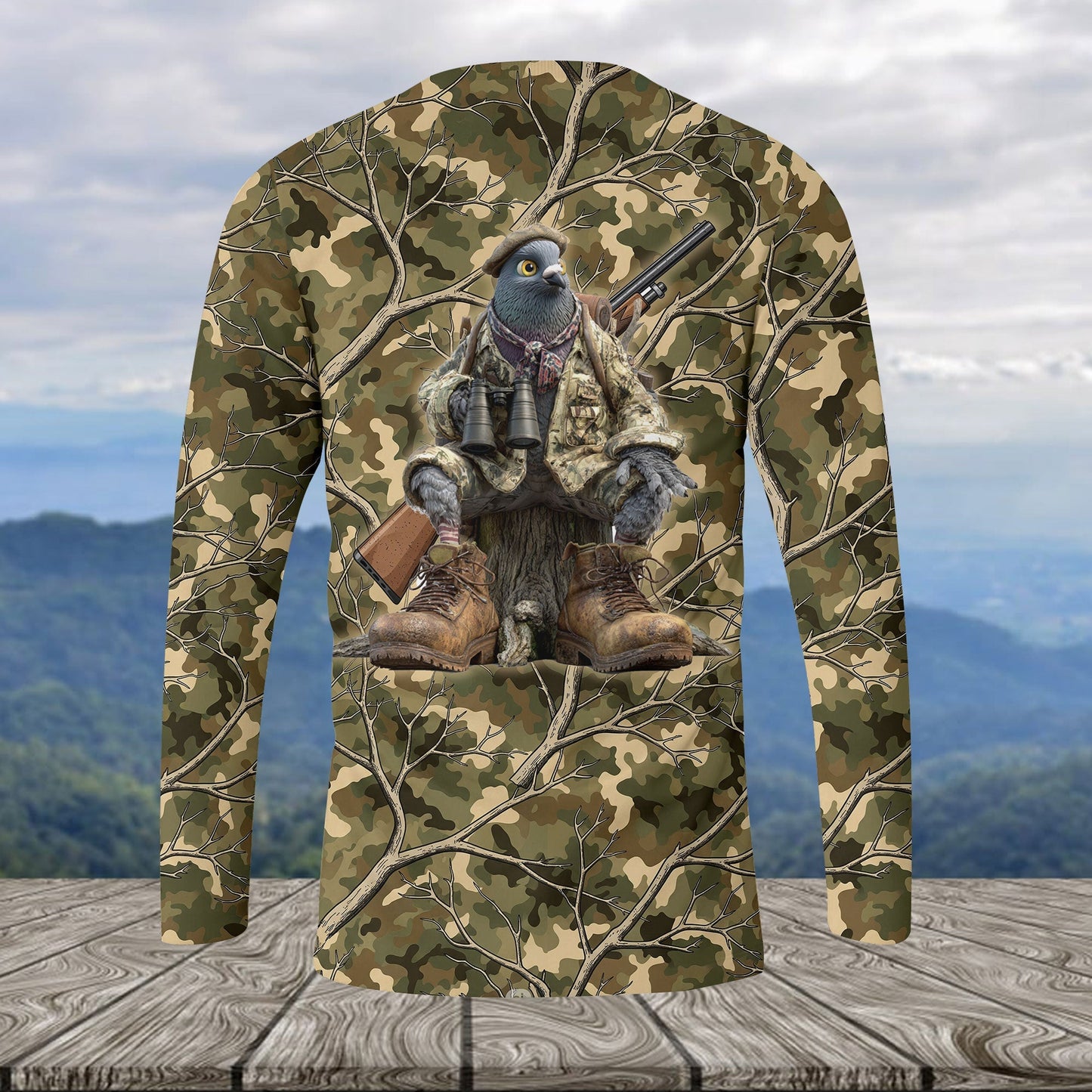 Funny Dove Hunting Camouflage All Over Print Shirt