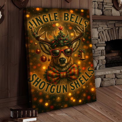 Deer Jingle Bells Shotgun Shells 3D Wrapped Canvas